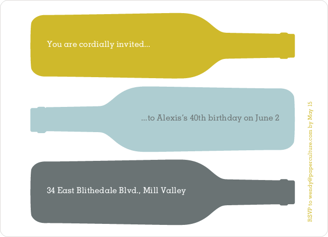Fine Wine Party Invitation - Gold