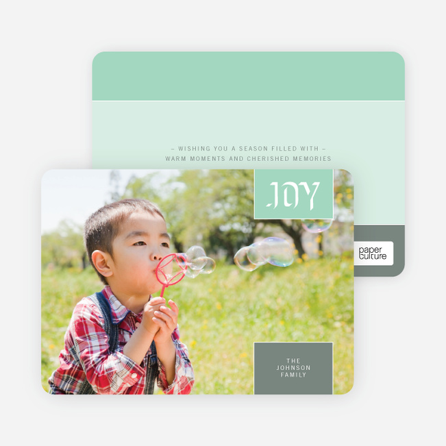 Modern Joy Holiday Photo Cards - Wintergreen