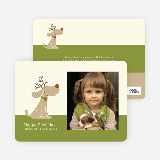 Rudy the Holiday Dog Holiday Photo Cards - Absinthe