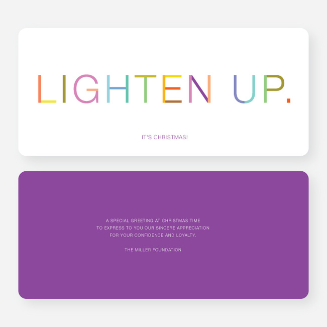 Lighten Up, It’s Christmas Cards - Purple