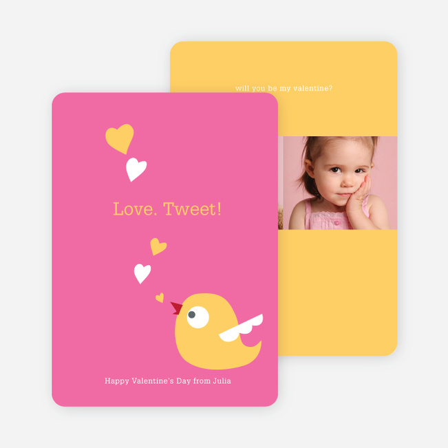 Love Tweet Eco Friendly Photo Cards - Candy Pink