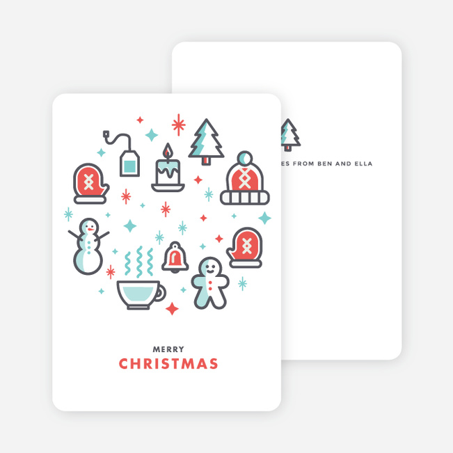 Retro Holiday Icon Christmas Cards - Multi