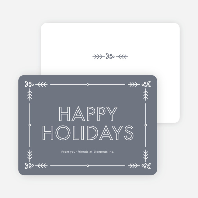 Holly Border Corporate Holiday Cards - Gray