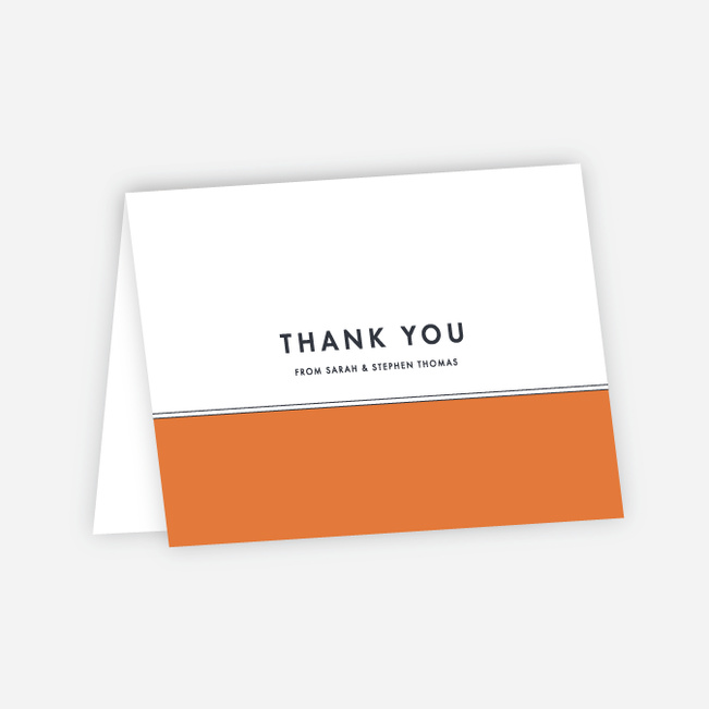 Modern and Classic Wedding Thank You Cards - Orange