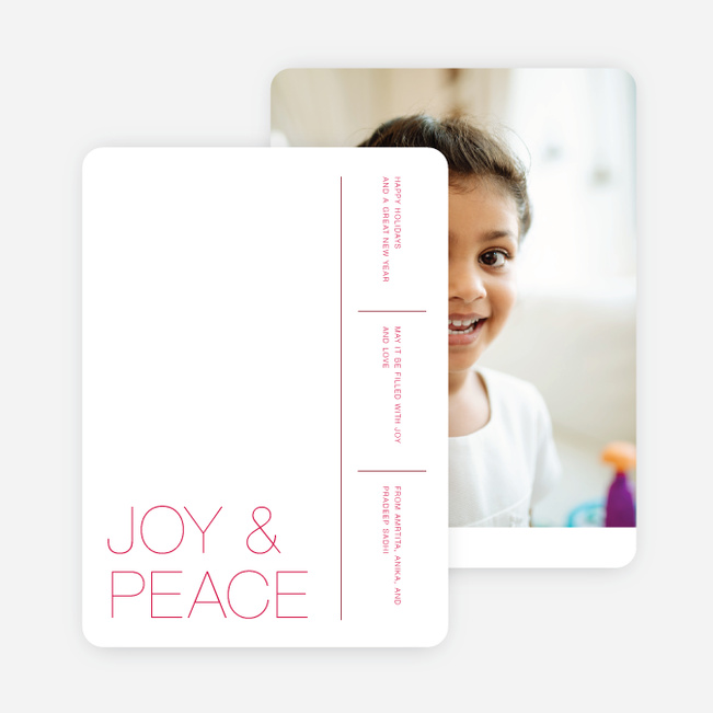 White Space Holiday Cards - Pink