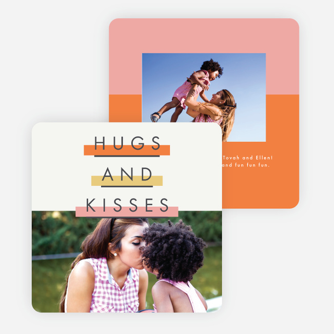 Colorful Stripes Valentine’s Cards - Orange