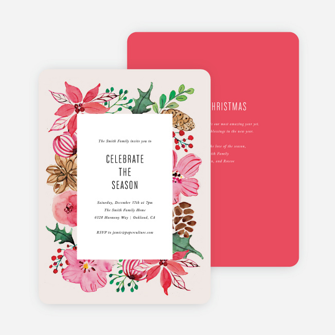 Floral Boundaries Holiday Cards - Pink