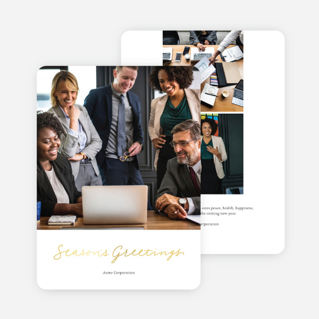 Warmest Greetings Business and Corporate Holiday Cards - Yellow