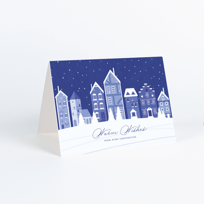 Winter Street Business and Corporate Holiday Cards - Blue
