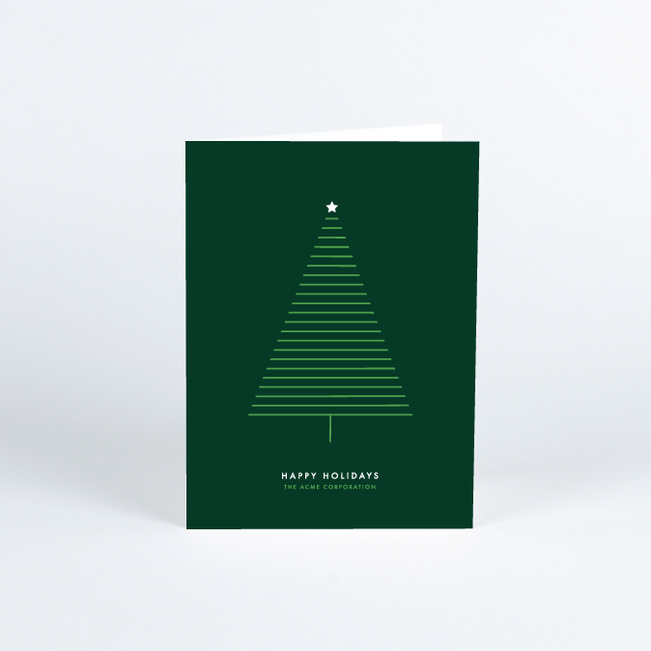 Modern Tree Corporate Christmas Cards - Green