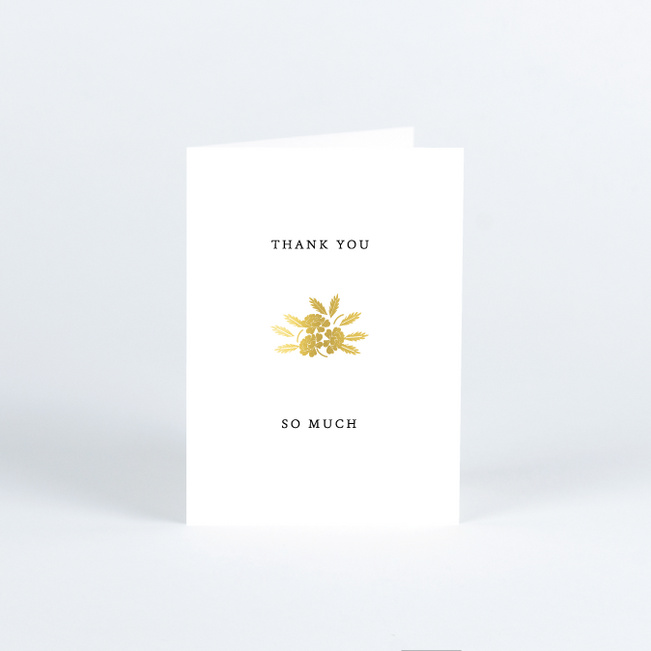 Foil Blossom Bouquet Wedding Thank You Cards - Yellow