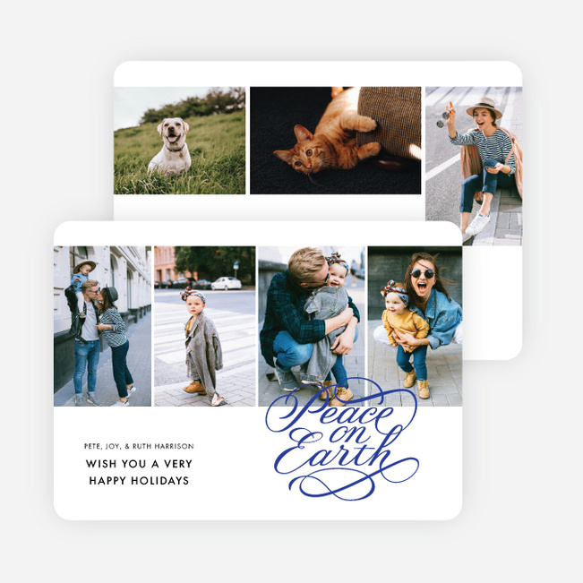 Peace Matters Multi Photo Holiday Cards - Blue