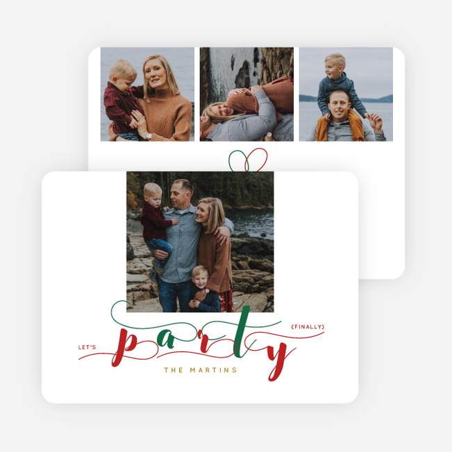 Festive Party Holiday Cards and Invitations - Multi