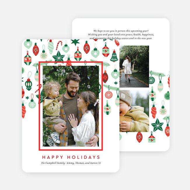 Floating Ornaments Holiday Cards and Invitations - Multi