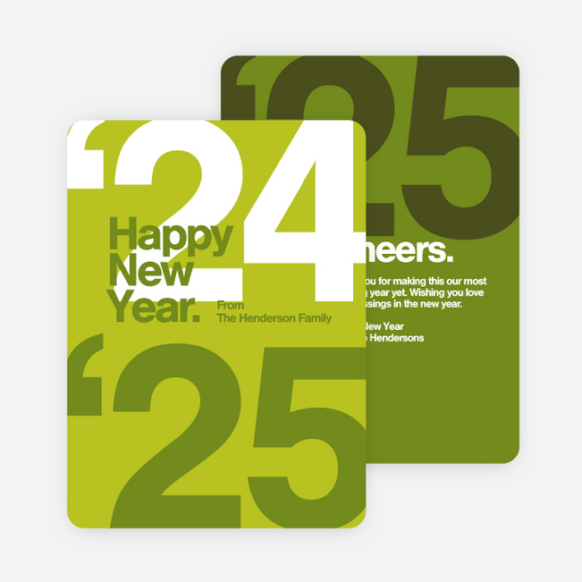 Best Wishes New Year Cards - Green