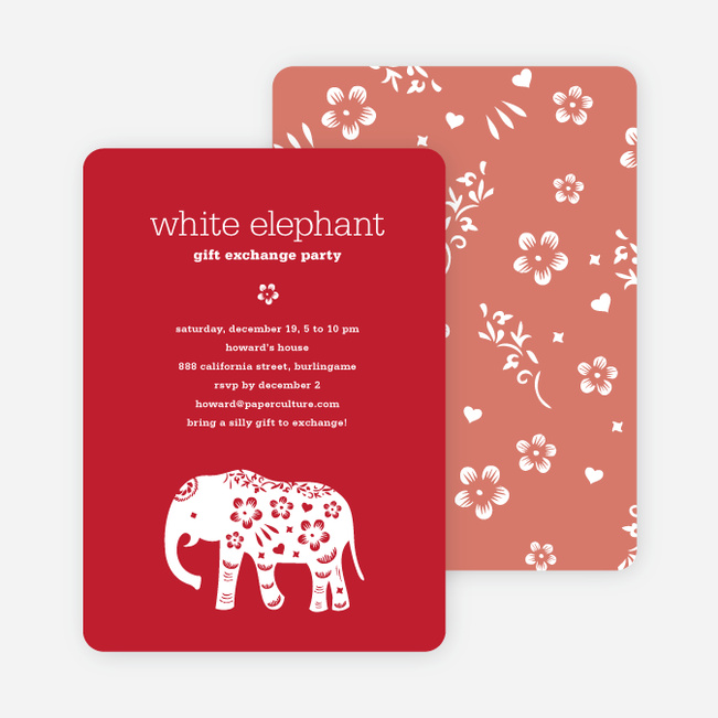 white elephant gift exchange party