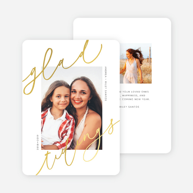 Foil Glad Tidings Christmas Cards - Yellow