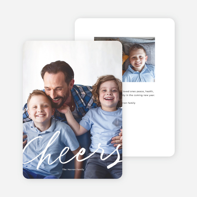 Cheers To You Multi Photo Holiday Cards - White