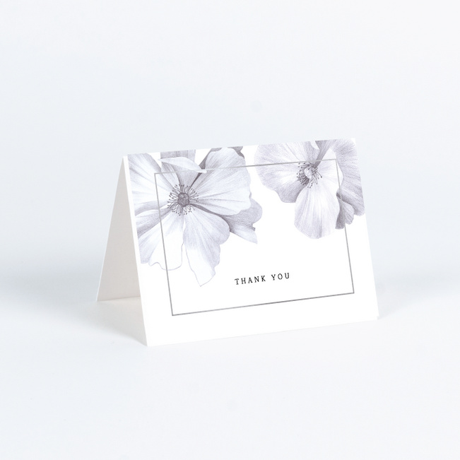 Personalized Thank You Funeral Cards with White Florals - Modern