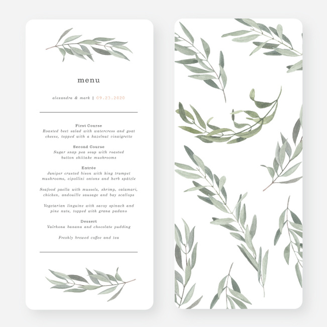 Vellum Menus – Olive Paperie Co.