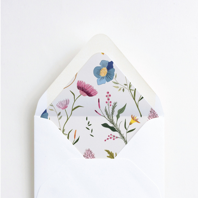 Herbs & Wildflowers Wedding Envelope Liners