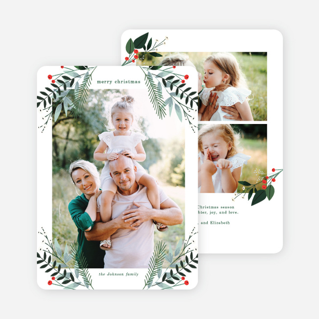 Bountiful Holly Christmas Cards - Green