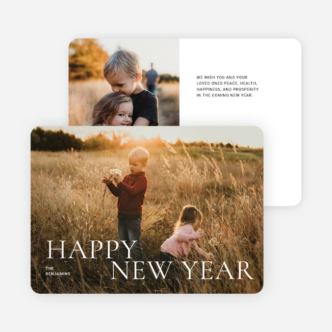 Fully Embraced New Year Cards and Invitations - White