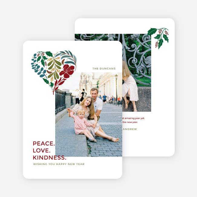 Heart of Mistletoe New Year Cards and Invitations - Multi