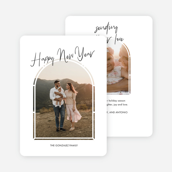 Wispy Notes of Love New Year Cards and Invitations - White