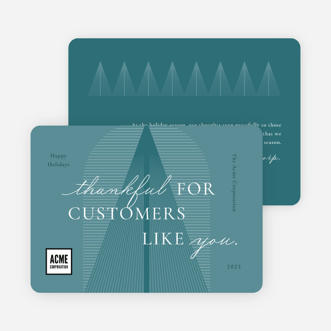 Matching Tree Lines Business Holiday Cards & Business Christmas Cards