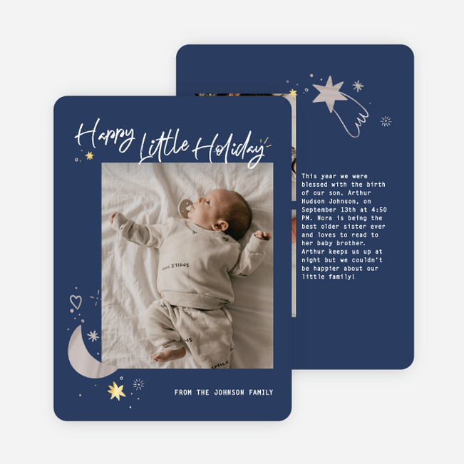 Celestial Gift Holiday Cards and Invitations - Blue