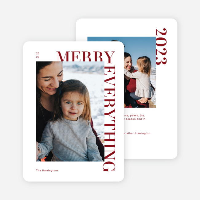 Merry & Modern Holiday Cards and Invitations - Red