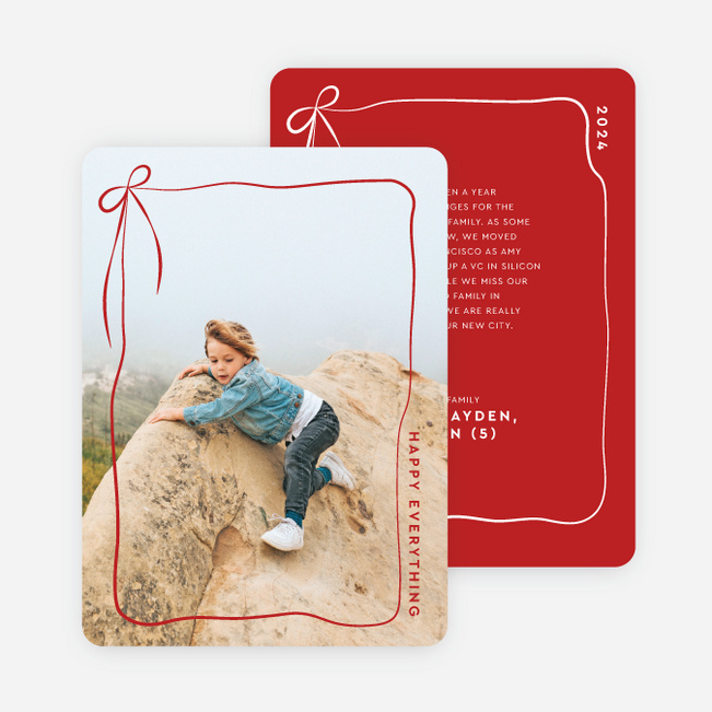 Biggest Present Holiday Cards and Invitations - Red