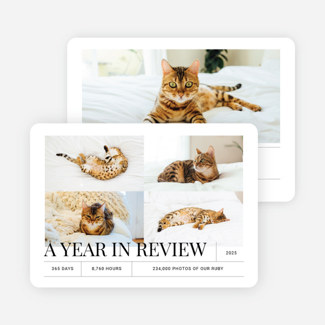 Classic Review New Year Cards and Invitations - Black