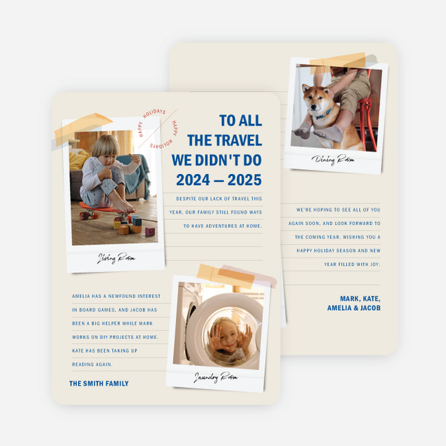 Travel Snapshots Holiday Cards and Invitations - Multi