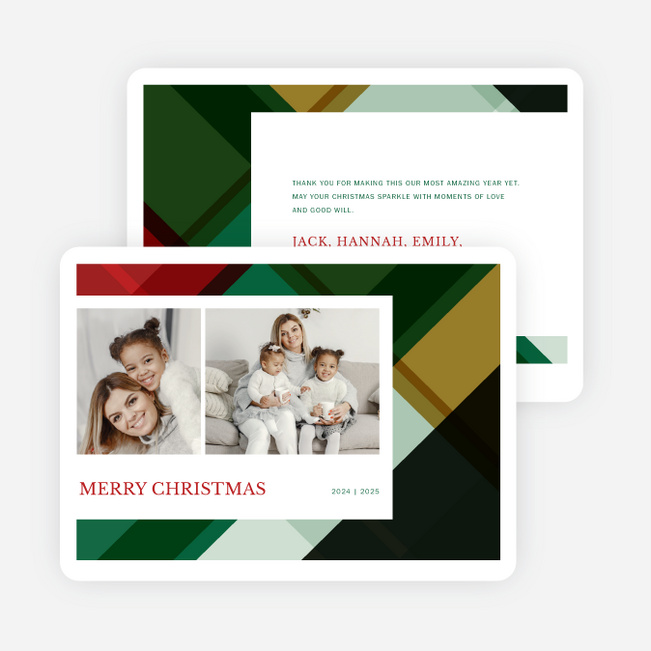 Big Plaid Christmas Cards - Multi