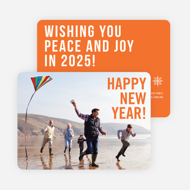 Big Wishes New Year Cards - Orange