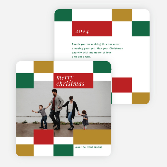 Tiled Fun Christmas Cards - Multi