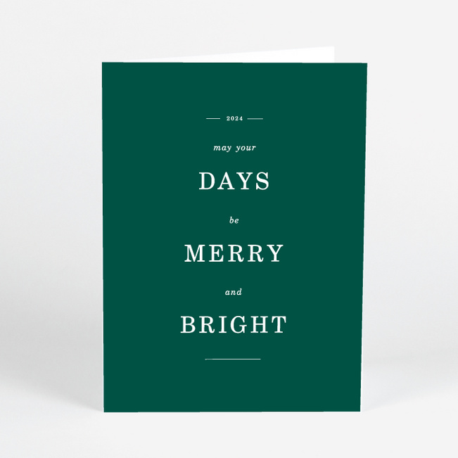 Minimal Greetings Corporate Holiday Cards - Green