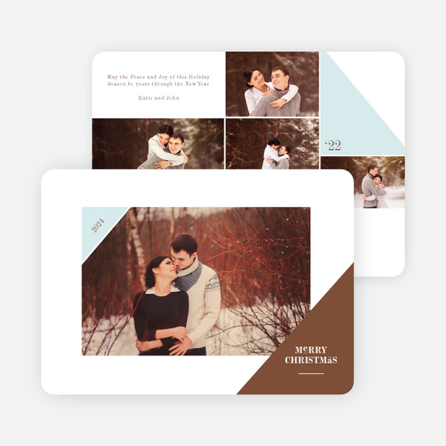 Corners Christmas Photo Cards - Brown