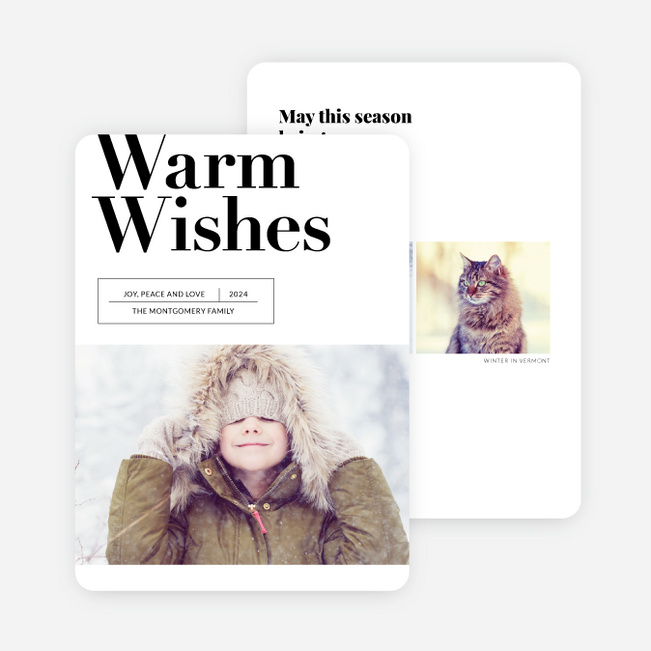 Headline Wishes Holiday Cards - Black