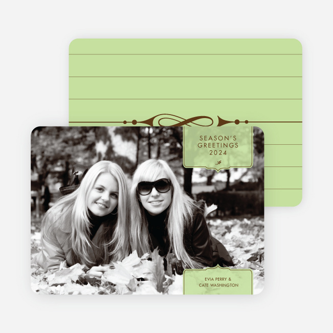 Modern Traditionalist Holiday Photo Cards - Honeydew