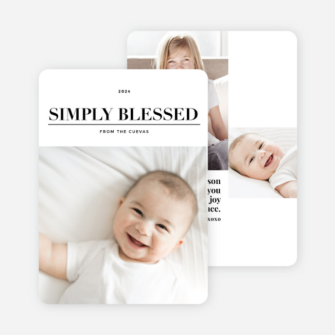 Simply Blessed Christmas Photo Cards - Black