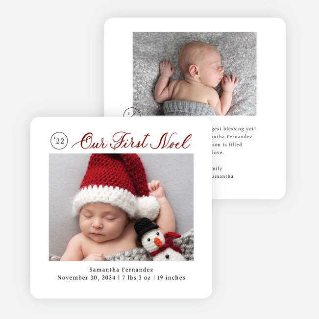 Our First Noel Christmas Cards - Red