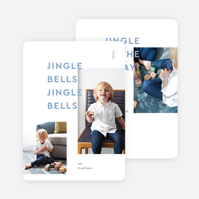 Modern Jingle Christmas Card - Blue