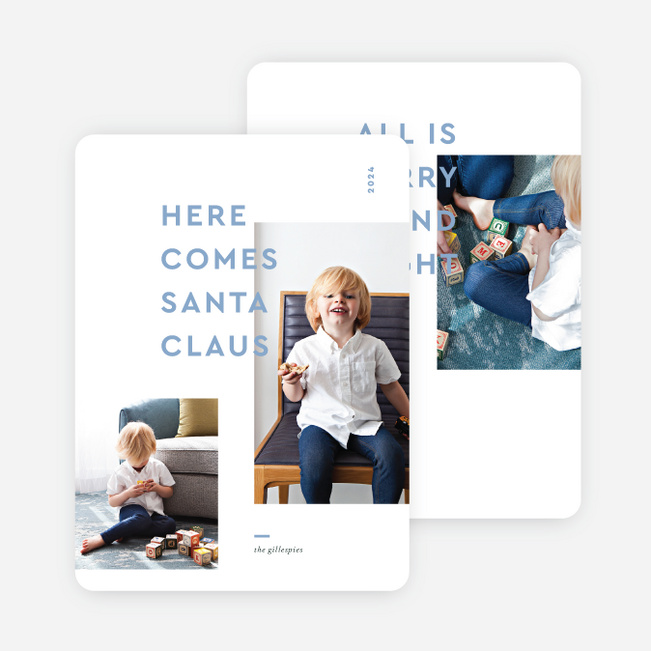 Modern Jingle Christmas Card - Blue