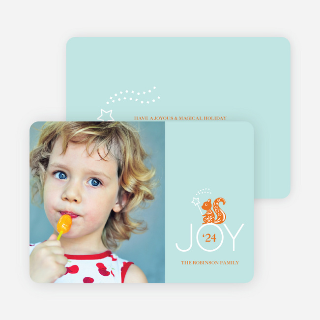 Magical Joy Holiday Photo Card - Pumpkin Orange