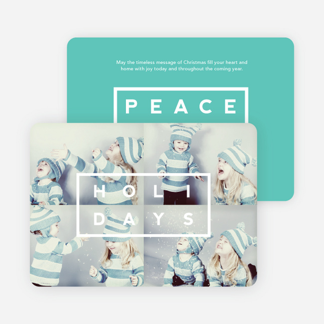 Holiday Block Photo Cards - Blue