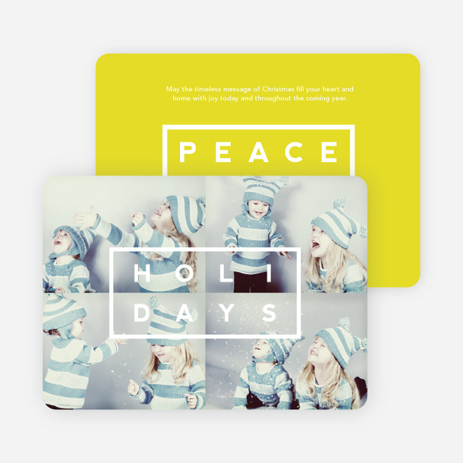 Holiday Block Photo Cards - Yellow