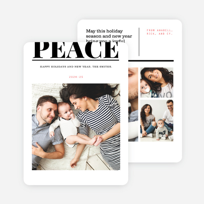 Peace Statement Holiday Cards - Black